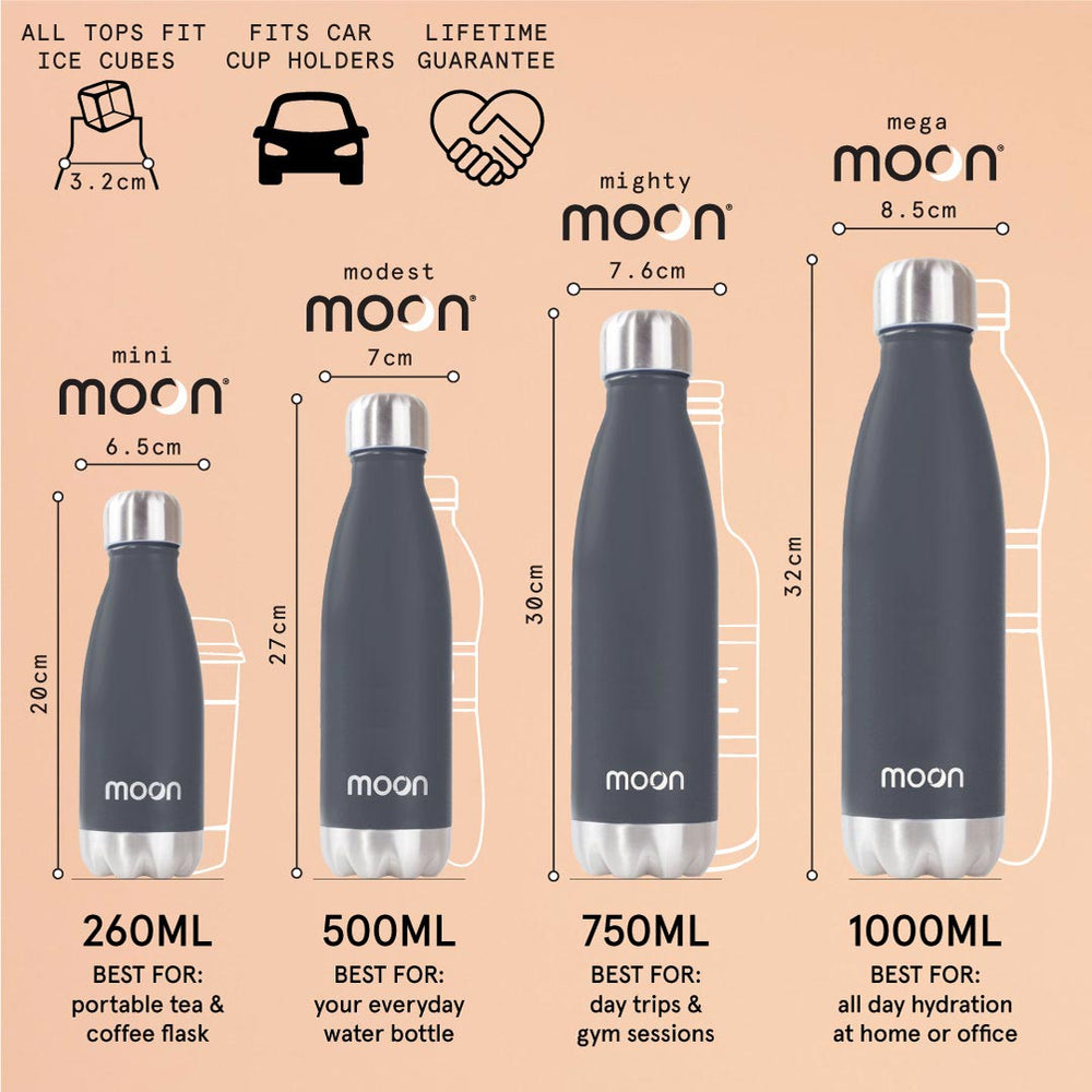 Insulated, Stainless Steel Water Bottles Moon Bottles Australia